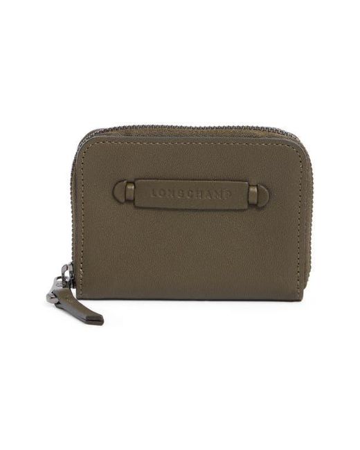 Longchamp Green Lc3D Zip Card Case