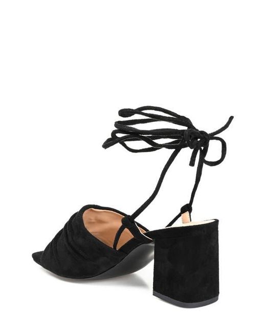 Journee Collection Black Felisity Vegan Lace-Up Tie Pump