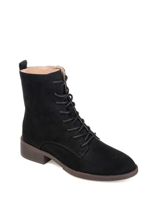 Journee Collection Black Vienna Combat Boot
