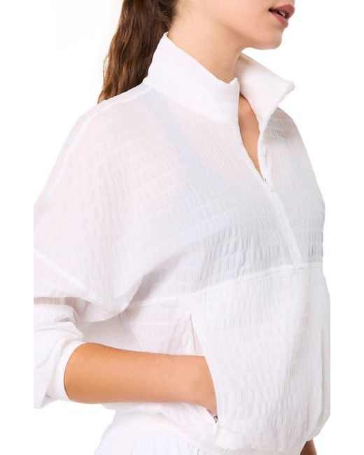 Spanx White Active Run Water Resistant Half-Zip Jacket