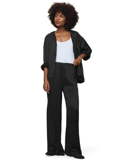 Splendid Black Serena Satin Pull-On Pants