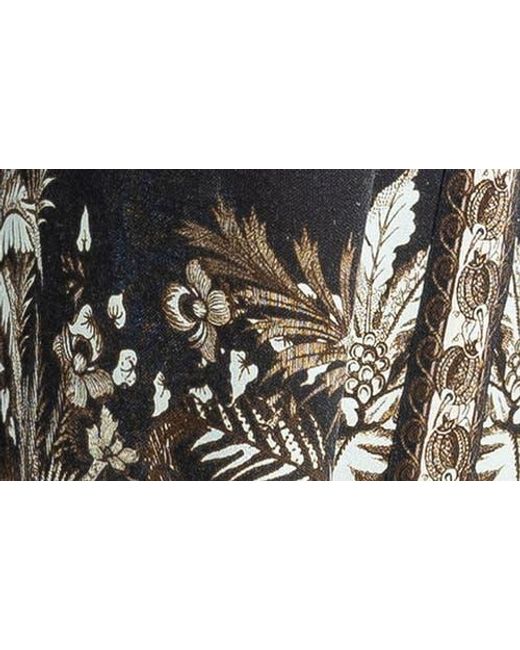 Max Studio Black Border Print Linen Blend Pants