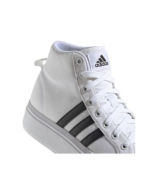 Adidas White Bravado 2.0 Platform Mid Skate Sneaker