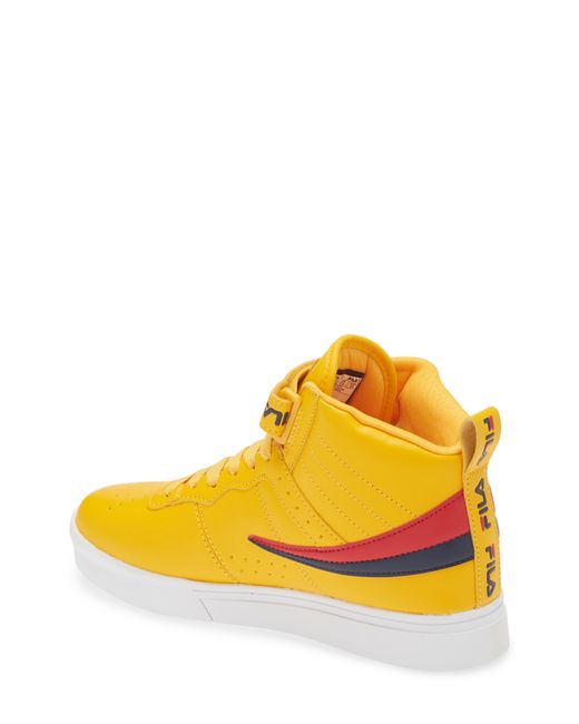 Fila Yellow Vulc 13 Repeat Logo High Top Sneaker