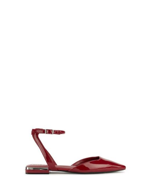 DKNY Red Cacia Ankle Strap Flat