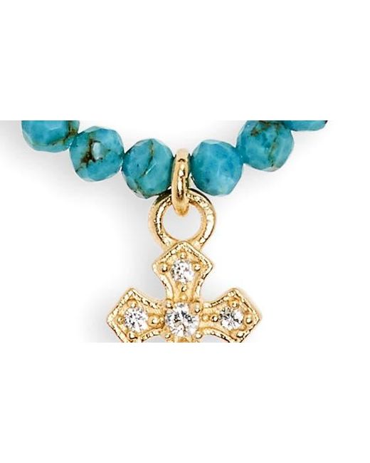 Argento Vivo Sterling Silver Blue Beaded Cross Pendant Necklace