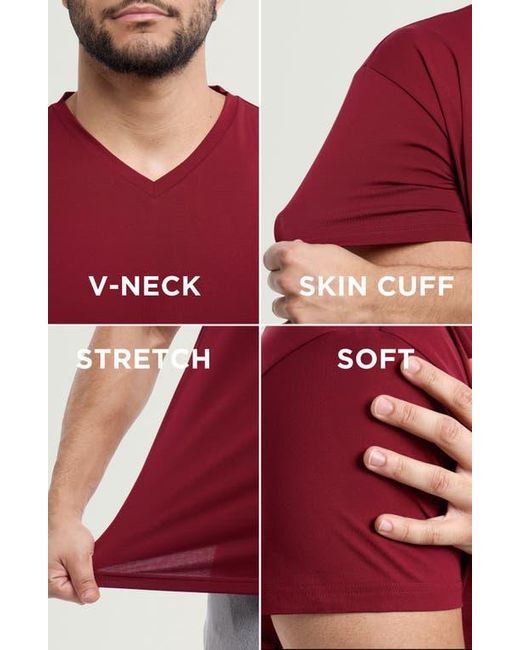 Xray Jeans Red Stretch V-Neck T-Shirt for men