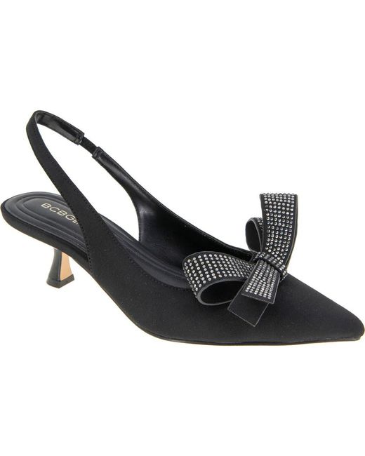 BCBGeneration Black Kasti Slingback Pointed Toe Kitten Heel Pump