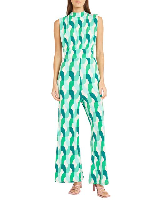 DONNA MORGAN FOR MAGGY Green Wide Leg Jumpsuit