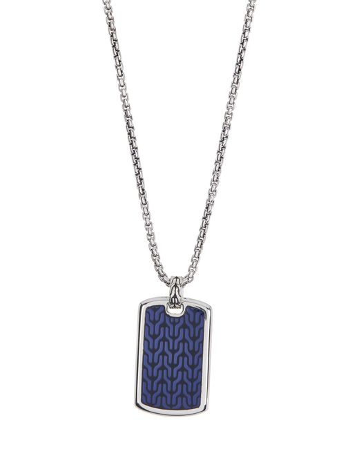 John Hardy Metallic Classic Chain Sterling Silver Enamel Dog Tag Pendant Necklace At Nordstrom Rack for men