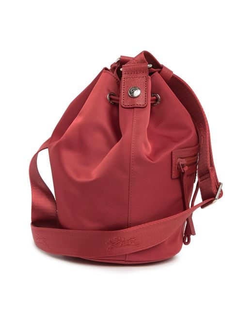 Longchamp Red Neoprene Bucket Bag