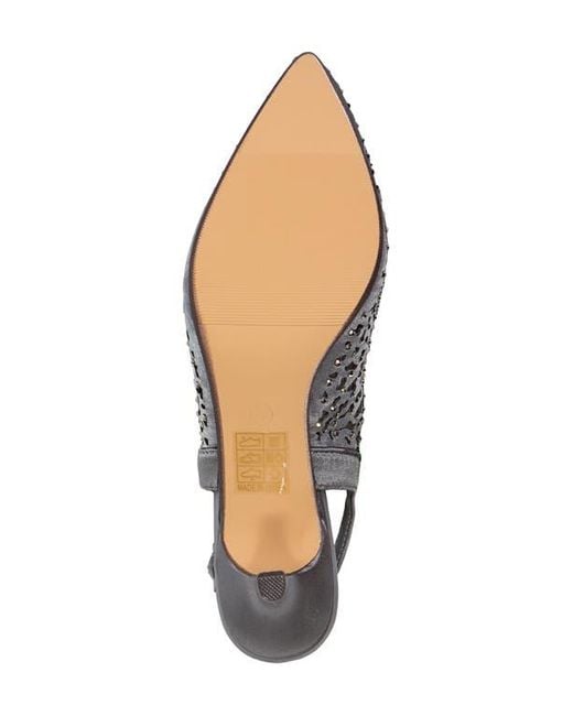 Lady Couture Metallic Rhinestone Laser Cut Slingback Pump