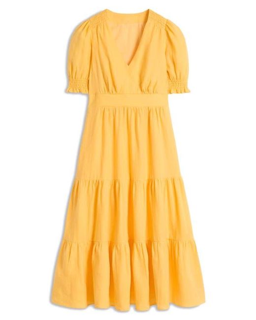 chinese dress ladies Halter Linen Dress-Buttermilk Yellow main image 0