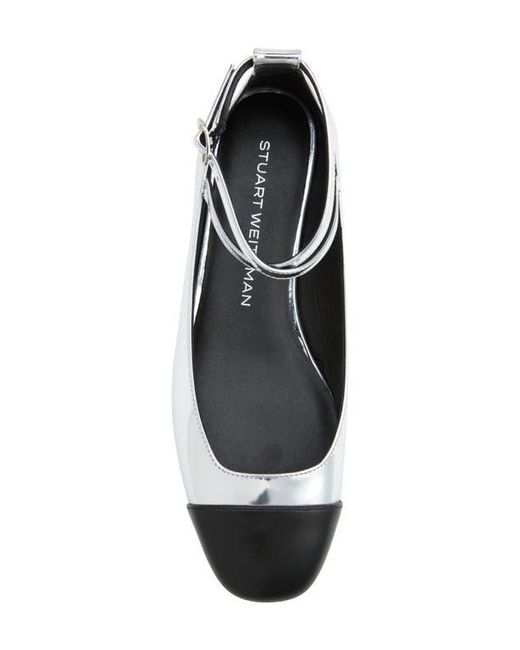 Stuart Weitzman Metallic Eden Cross Strap Ballet Flat