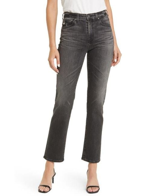 AG Jeans Gray Saige High Waist Straight Leg Jeans