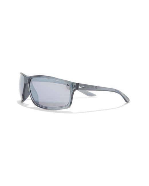 Nike Blue Adrenaline 66Mm Rectangular Sunglasses for men