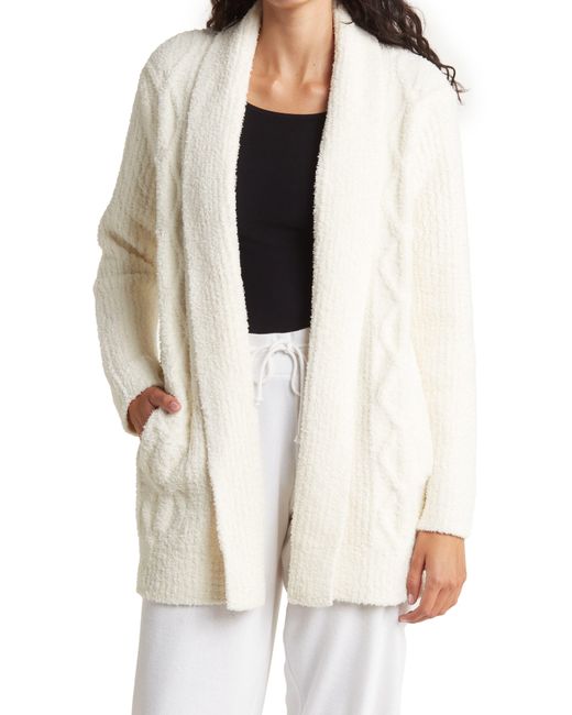 Barefoot Dreams White Cozychictm Cabin Cardigan In Cream At Nordstrom Rack