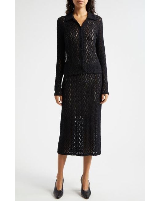 Vince Black Floral Lace Skirt