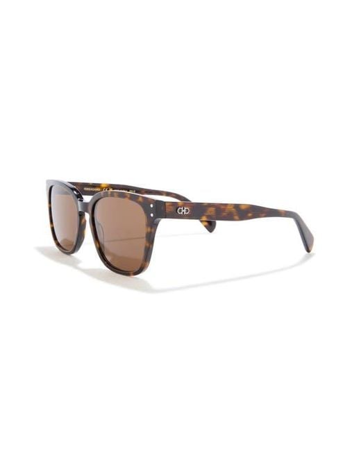 Ferragamo Brown Gancini 55Mm Rectangular Sunglasses for men