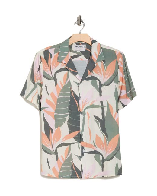 Original Paperbacks White Tropical Floral Print Camp Shirt for men