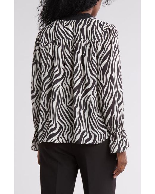 Gemma  Jane Black Georgette Button Front Top