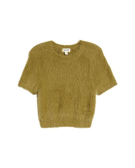 Open Edit Green Eyelash Sweater