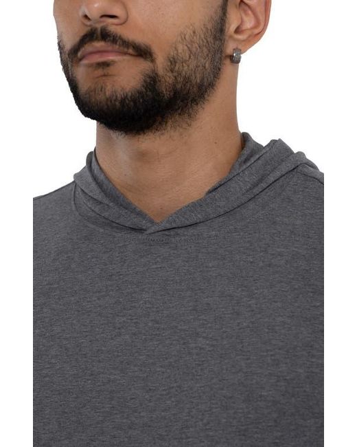Xray Jeans Gray Long Sleeve Hooded T-Shirt for men