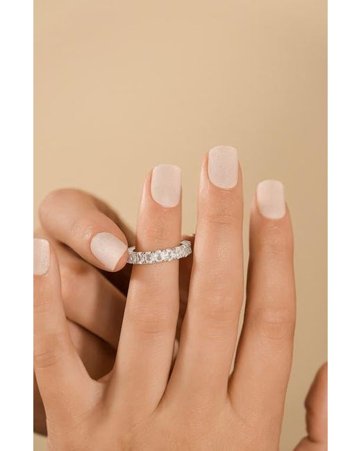 Sterling Forever Metallic Kylie Oval Cubic Zirconia Eternity Ring