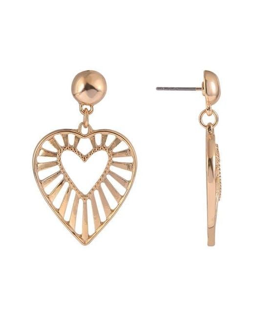 Rachel Roy Metallic Open Heart Drop Earrings
