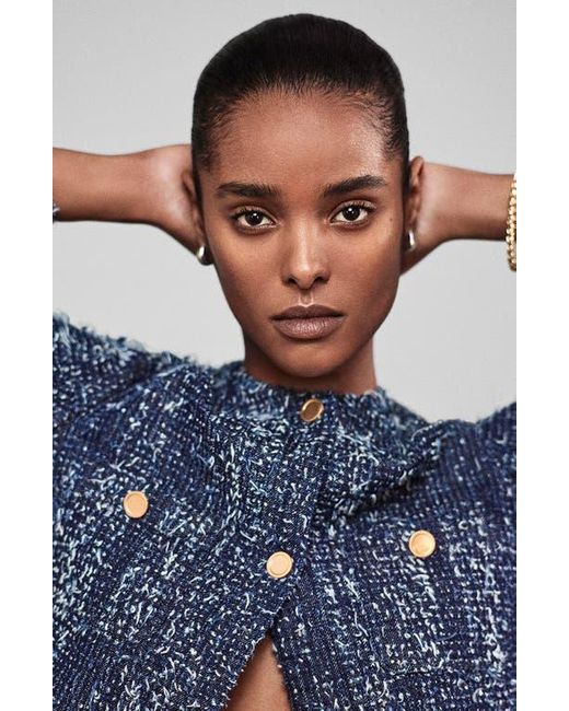 FRAME Blue Denim Bouclé Jacket