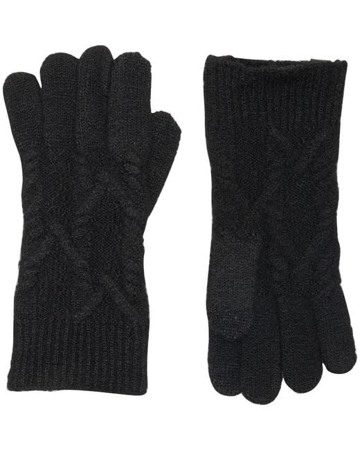 AllSaints Black Cable Knit Gloves