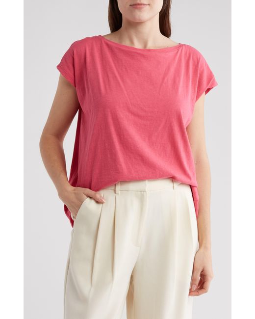 Eileen Fisher Red Boxy Cotton Top