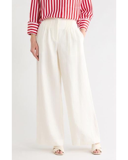 Twp Natural Mini Pleated Linen Pants
