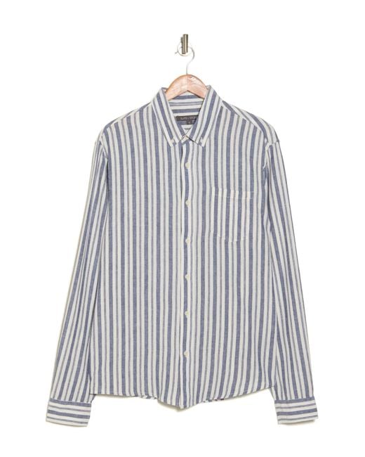 Slate & Stone White Linen-blend Button-up Shirt for men