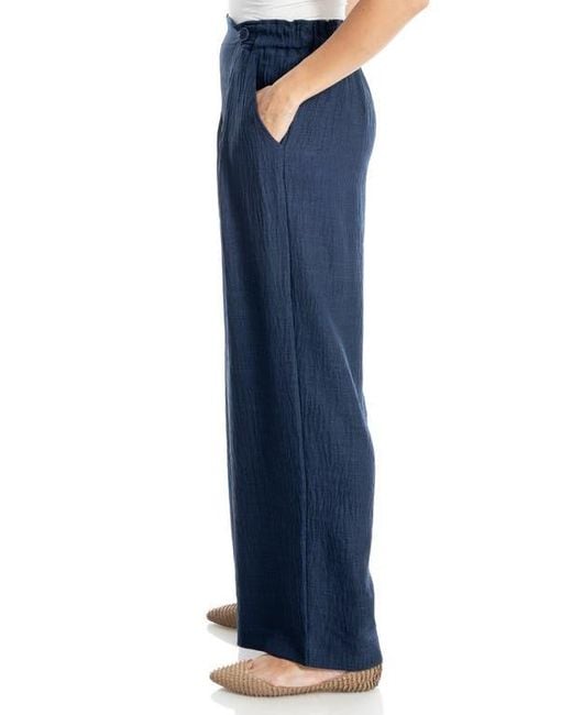 Max Studio Blue Pleated Woven Pants
