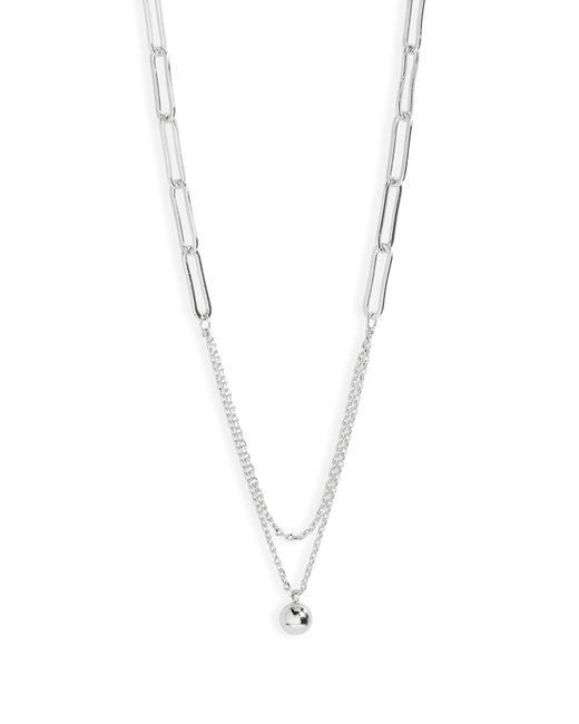 Nordstrom White Demi Fine Orb Pendant Necklace
