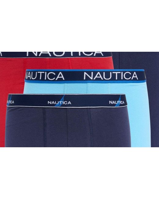Nautica Blue 4-pack Assorted Stretch Cotton Boxer Briefs for men