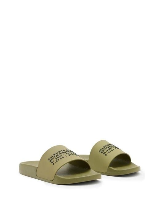 AllSaints Green Renegade Slide Sandal for men