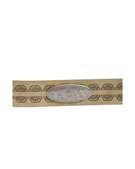 Steve Madden Natural Oval Concho Burnished Buckle Belt
