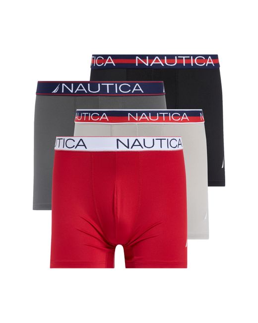 Nautica Red Limited Edition 4-pack Microfiber Stretch Trunks for men