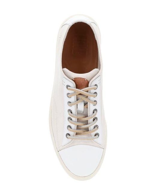 Frye White Astor Cap Toe Low Top Sneaker for men