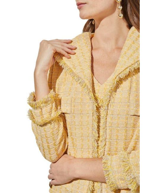 ルミニョン Papillon tweed fringe jacket イエロー ルミニョン Papillon tweed fringe jacket イエロー