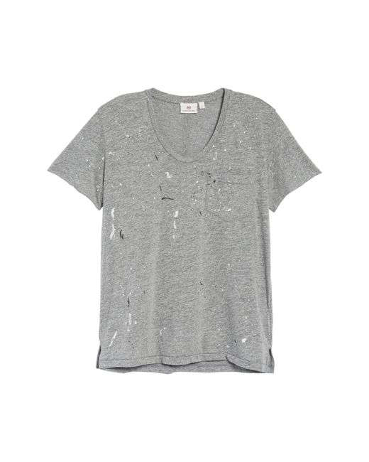 AG Jeans Gray Tamara Paint Splatter Pocket T-shirt