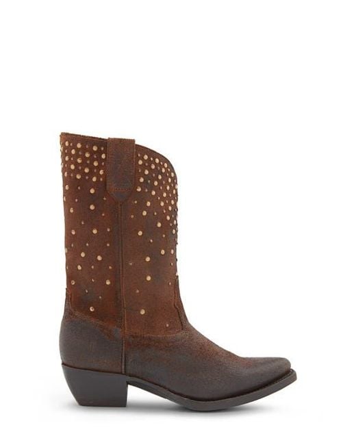 Frye Brown Sacha Stud Western Boot