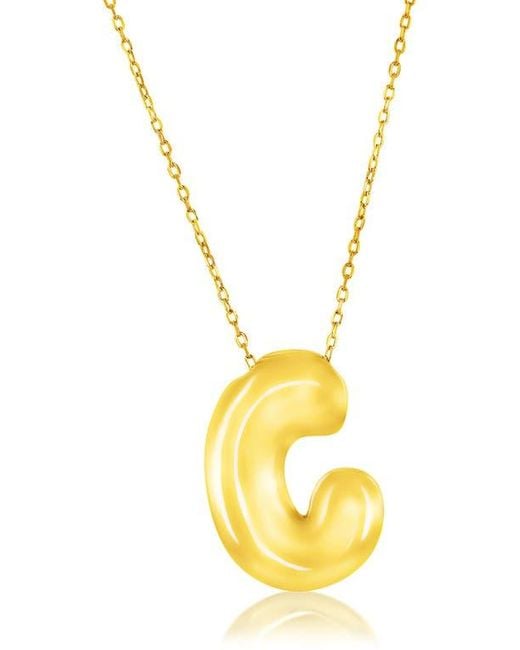 Simona Metallic Bubble Initial Pendant Necklace