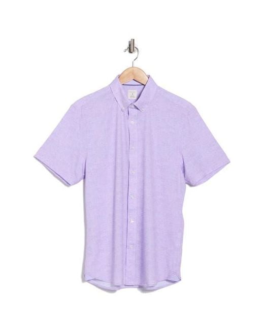 Con.struct Purple Short Sleeve Button-Down Shirt for men