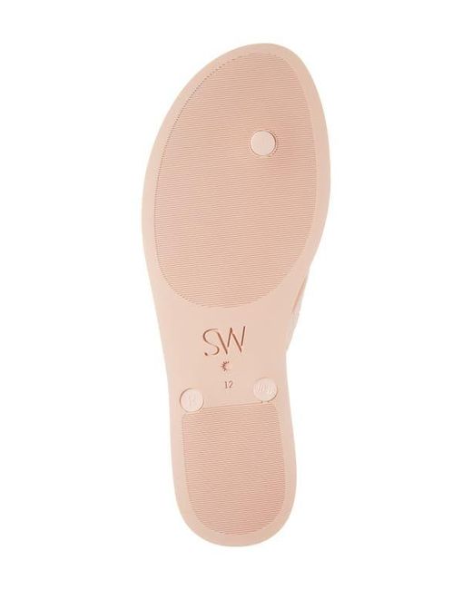 Stuart Weitzman Pink Embossed Croc Flip Flops