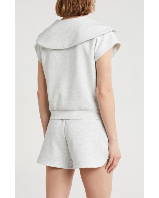 90 Degrees White Monaco Scuba Knit Half Zip Pullover