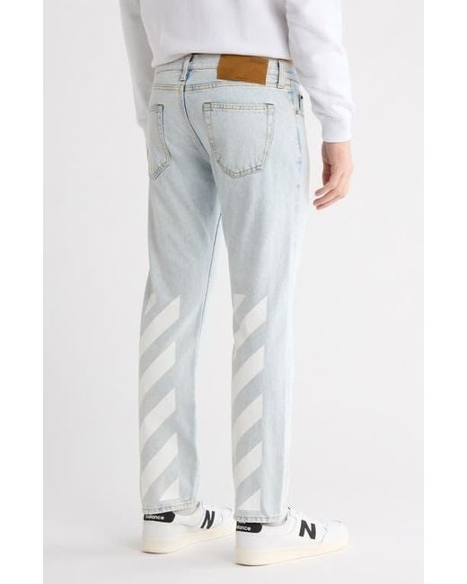 Off-White c/o Virgil Abloh Blue Diagonal Tab Arrow Slim Fit Jeans for men