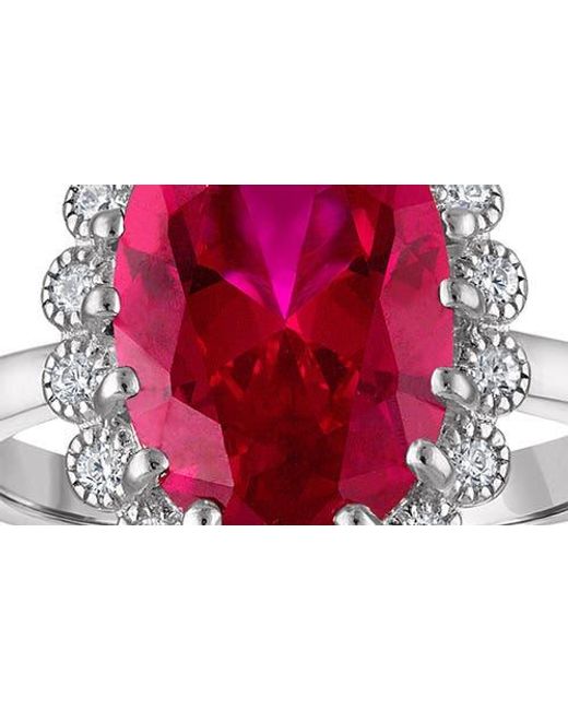 FZN Red Lab Grown Rub Sterling Ring